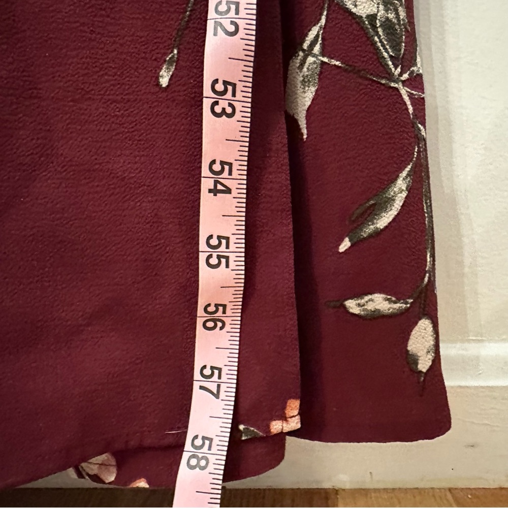 Lulu’s September Sunsets Burgundy Floral Wrap Maxi Dress Small Boho Wedding - Picture 7 of 11